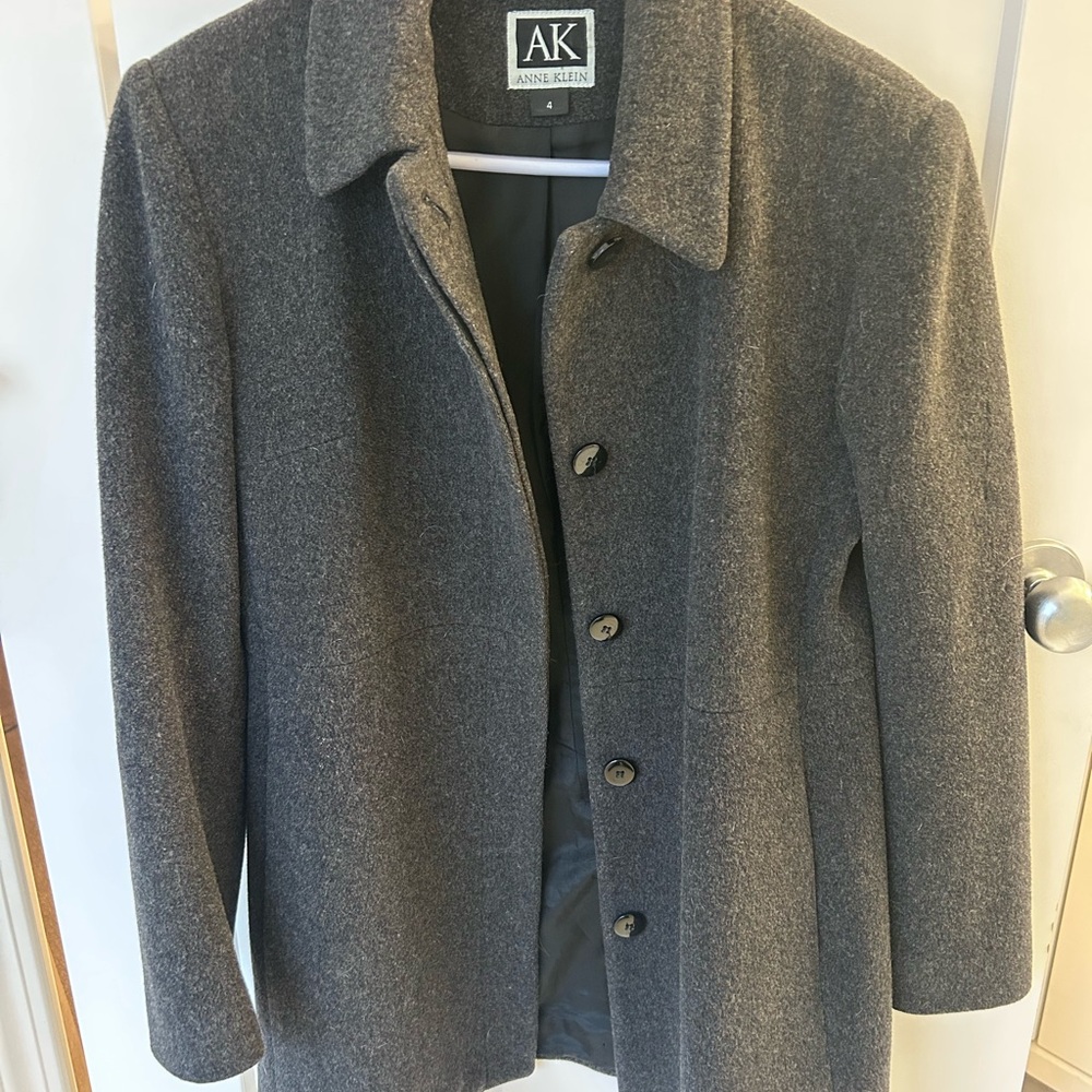 Anne Klein Charcoal Wool Coat